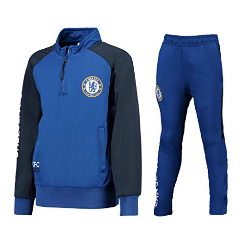 Chelsea F.C. Chándal Pantalones y Chaqueta Original con Licencia Oficial Jumpsuit Tracksuit (S Small)