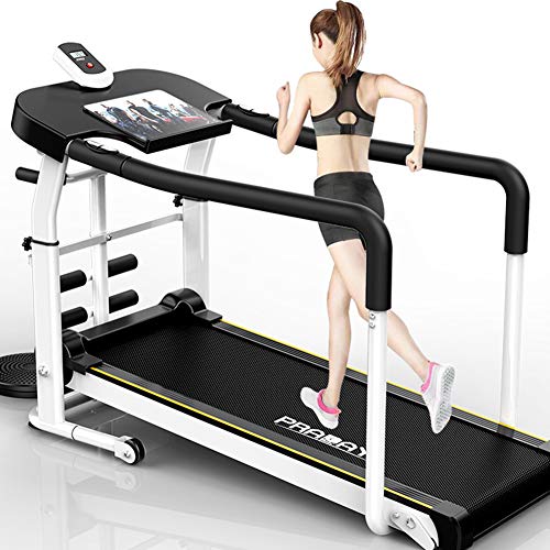 Cinta De Correr Manual Plegable 3 En 1, Cinta De Correr Mecánica Aeróbica Máquina De Correr Silenciosa Con Apoyabrazos Extendidos, Tres Inclinaciones Son Ajustables, Adecuadas Para Correr, Caminar