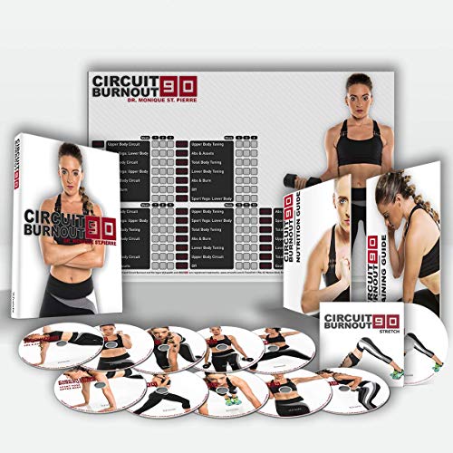 CIRCUIT BURNOUT 90 - programa de entrenamiento de 90 días, 10+1 vídeos de ejercicio en DVD + calendario de entrenamiento, monitor de fitness, guía de entrenamiento y plan de nutrición