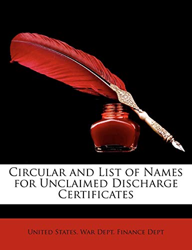 Circular and List of Names for Unclaimed Discharge Certificates