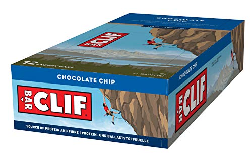 CLIF Bar Chocolate Chip - Barrita Energética 68 g (Paquete de 12)