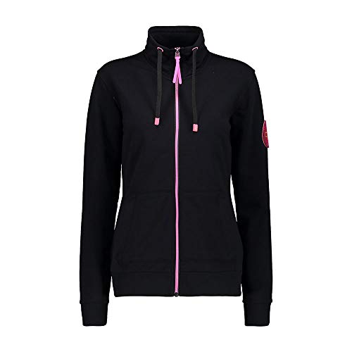 CMP Stretch Hoodie Full Zip mit Patch 30D8006 Chaqueta, Mujer, Negro, D40