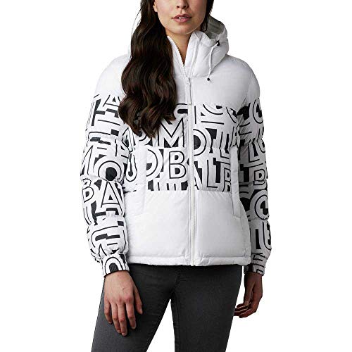 Columbia Pike Lake II Chaqueta Aislante para Mujer, Blanco (White, White Typo Print), XS Columbia Pike Lake II Chaqueta Aislante para Mujer, Blanco (White, White Typo Print), XS