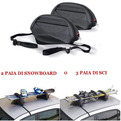 Compatible con Citroën DS4, 5 puertas 2011-2015, 3 pares de portaesquís o 2 pares de portaesquís magnético para techo de coche no de cristal, homologado, universal, 38 x 27 x 55 cm.