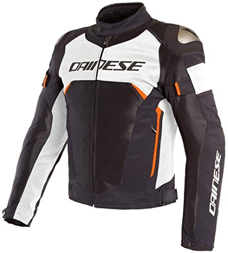 Dainese Dinamica Air D-Dry - Chaqueta textil para moto, color negro, blanco y rojo, talla 50