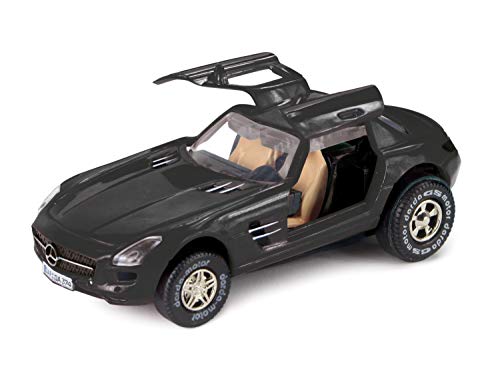 Darda Coche Mercedes Benz SLS AMG 50376 Coche de Carreras con Motor de retracción Intercambiable, Coche de Arrastre, Coche de Carreras para niños a Partir de 5 años, Aprox. 8 cm, Color Negro