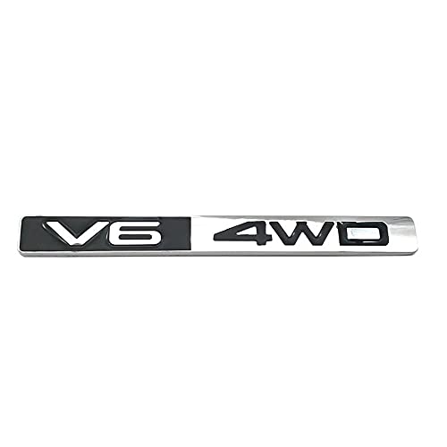 DDDXF Etiqueta engomada Auto de la Insignia, Etiqueta engomada Todoterreno del Maletero del Deporte de SUV del Emblema del Logotipo de V6 4WD del Metal Que Labra el Coche