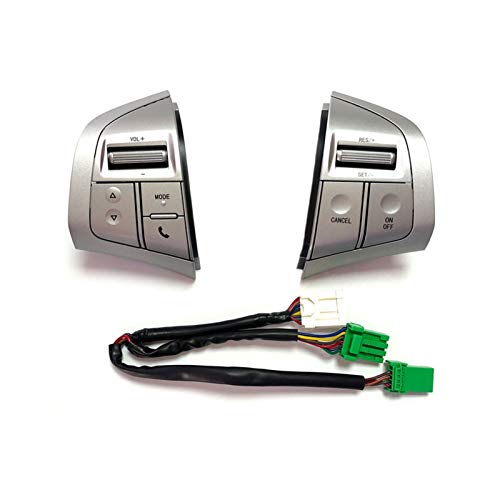 Decorel Interruptor de Control de Crucero botón de Audio Bluetooth Reproductor de Coches en Forma for Isuzu D-MAX DMAX MUX en Forma for el Chevrolet Trailblazer LT 2014 Accesorios (Color : Silver)