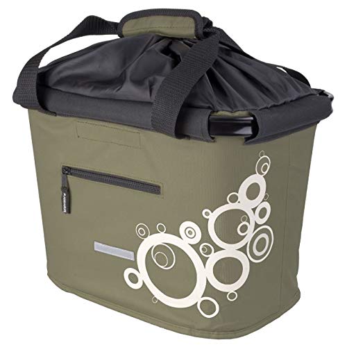 DeLux Blue Bird - Cesta para manillares de Bicicleta (fijación Quick-Clip, 20 litros) Gris Schlamm/ringe DeLux Blue Bird - Cesta para manillares de Bicicleta (fijación Quick-Clip, 20 litros) Gris Schlamm/ringe