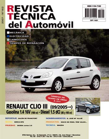 Documentación técnica RTA 162 RENAULT CLIO III FASE 1 (2005 -2009) - Gazolina