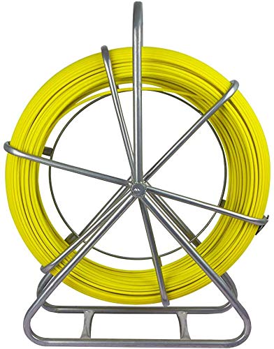 ECO-WORTHY - Cinta de fibra de vidrio para pescado de 8 mm y cable de fibra de vidrio con soporte para rueda de jaula