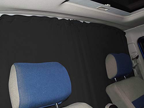 Fundas de asiento Bremer para cabina del conductor, protección solar, cortinas, compatible con Citroen Jumpy II, modelos 2007-2016FB: Negro