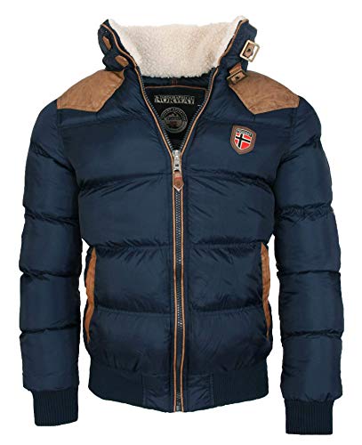 Geographical Norway Cálida chaqueta de invierno acolchada para hombre azul marino S