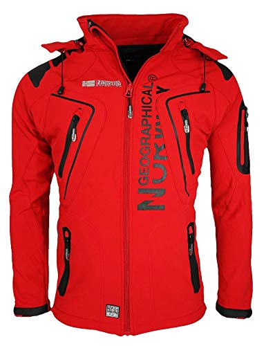 Geographical Norway Hombre de Tacto Suave Funciones Chaqueta para Exterior Impermeable - Rojo, Small Geographical Norway Hombre de Tacto Suave Funciones Chaqueta para Exterior Impermeable - Rojo, Small