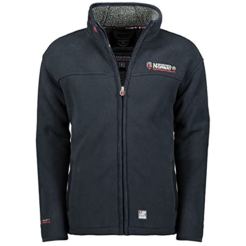 Geographical Norway ureka Hombre Chaqueta Polar Chaqueta Polar Cálido Piel de Peluche Forro Talla S-XXX - Azul Marino, Medium