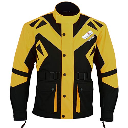 German Wear Textiles chaqueta para motorista Chaqueta, Negro/Amarillo