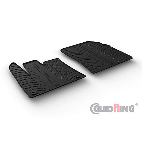 Gledring 0727 Alfombrillas de Goma Compatible con Citroën Berlingo/Opel Combo E/Peugeot Partner Cargo 9/2019- (Perfil T 2-Partes + Clips de Montaje ovalo), Negro