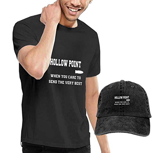 Hdadwy Hollow Point Send The Very Best Fashion Men T-Shirts Combinación de Mangas Cortas y Sombreros de Mezclilla