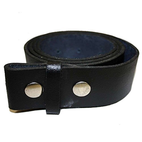 Hells-Design - Cinturón de piel para hebillas universales, color negro negro negro 95 cm