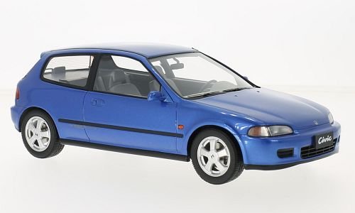 Honda Civic VTi Hatchback, metallic-blau, 1993, Modellauto, Fertigmodell, Triple 9 Colección 1:18