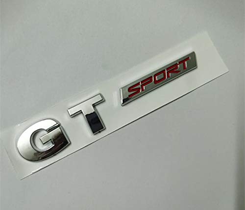 HTTY 1 emblema 3D ABS cromado plateado negro rojo GT Sport GTSPORT para Polo Golf 5 MK5 Edition emblema autocar pegatina (nombre del color: rojo)
