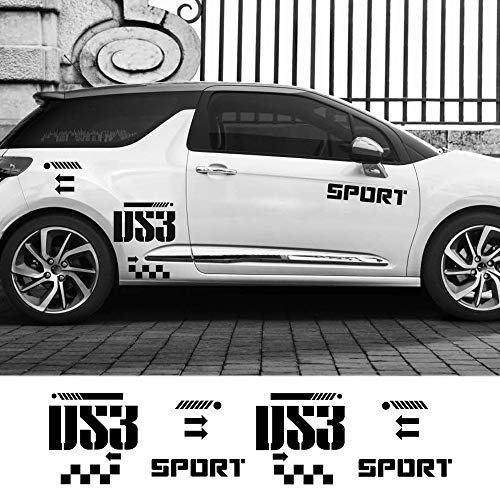 JIERS Para Citroen DS3, Racing Car Body Decor Stickers Decal   Auto Door Side Sport Styling Decoración Accesorios para Coche