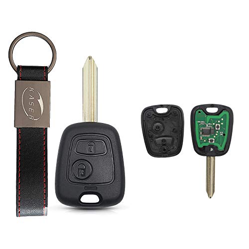 KASER Llave Mando Coche Electrónica 2 Botones Compatible para Citroen Saxo Picasso Xsara Berlingo (433MHz ID46 PCF7961 Chip) SX9 Hoja Ask Transponder Listo para Programar KASER Llave Mando Coche Electrónica 2 Botones Compatible para Citroen Saxo Picasso Xsara Berlingo (433MHz ID46 PCF7961 Chip) SX9 Hoja Ask Transponder Listo para Programar