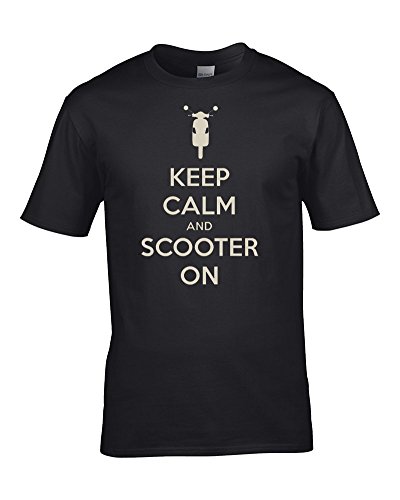 Keep Calm and Scooter On - Camiseta para hombre Negro Negro ( X-Large