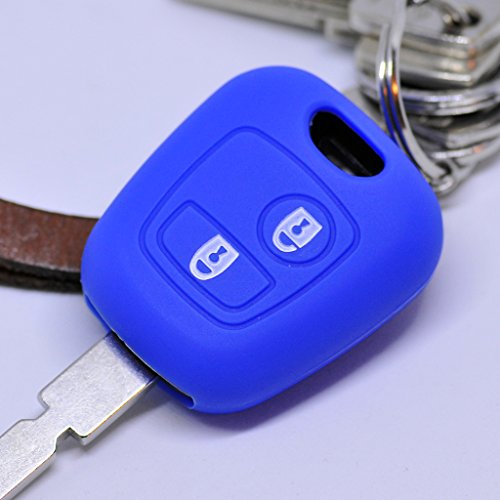 Key Soft Case Cover Estuche Protector Citroen Berlingo C1 C2 C3 Llave del Auto Toyota Aygo Peugeot Partner 107 206 SW CC 406 307 Control Remoto/Color: Azul Oscuro