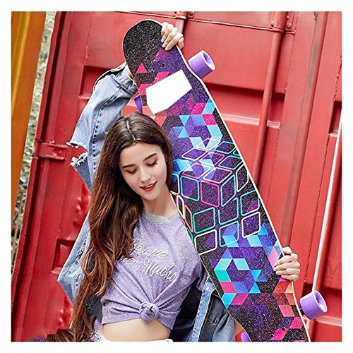 KHUY Longboard 46 Pulgadas Skateboard Adulto Completa Long Board Skateboards Downhill Dancing Surfskate, Pro Monopatin Longboard Maple Deck Cruiser para Adulto Niños Principiantes (Color : B)
