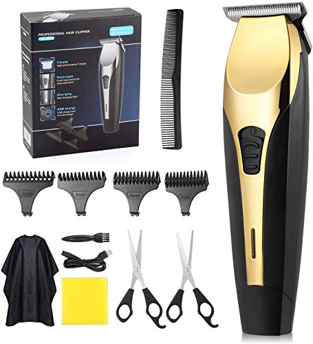 L&B-MR Hair Clipper Professional Hair Clippers para Hombres Kit De Corte De Pelo Eléctrico Trimmer Hair Charging USB con 4 Peines Guía para Todos En La Familia