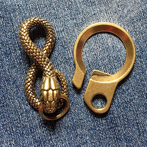 Llavero de latón hebilla de cintura de serpiente del zodiaco serie animal de bricolaje figura de cobre puro ocho hebilla de cinturón de pitón-Latón