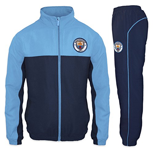 Manchester City FC - Chándal oficial para niño - Chaqueta y pantalón largos - Azul - 10-11 años