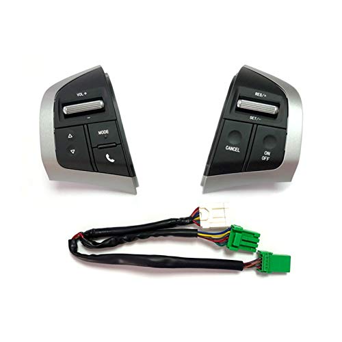MeiZi Interruptor de Control de Crucero botón de Audio Bluetooth Reproductor de Coches en Forma for Isuzu D-MAX DMAX MUX en Forma for el Chevrolet Trailblazer LT 2014 Accesorios (Color : Black)
