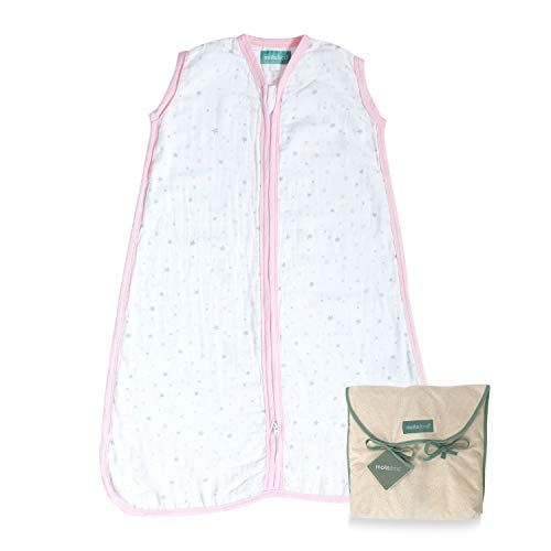 molis&co. Saco de Dormir para bebé 100% algodón. Ideal para Verano (0.4 TOG). Suavidad y frescor en una Sola Capa de Tejido. Ideal para los Meses de Verano. 6 a 18 Meses. Rosa, Pink Sky. molis&co. Saco de Dormir para bebé 100% algodón. Ideal para Verano (0.4 TOG). Suavidad y frescor en una Sola Capa de Tejido. Ideal para los Meses de Verano. 6 a 18 Meses. Rosa, Pink Sky.