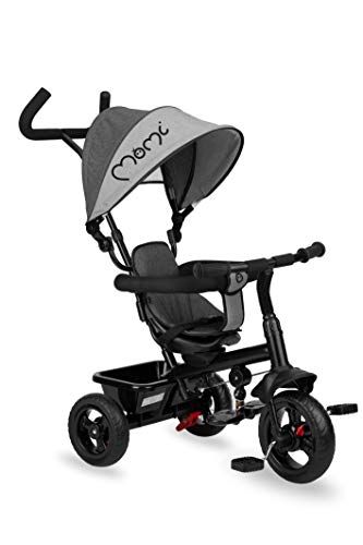 MOMI Iris Triciclo Infantil 5 en 1 con función de Buggy, para niños de 9 Meses a 5 años, Estructura Estable, Asiento 360 ° con cinturón de Seguridad de 5 Puntos, reposapiés