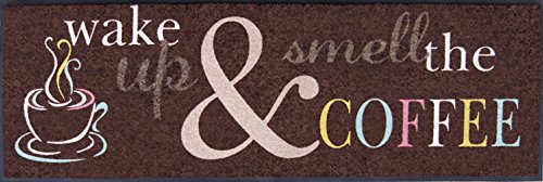 Muy Alta Calidad Cocina Camino Camino Alfombra Tamaño aprox. 60 x 180 cm/Cocina Matte/ – Camino para cocina y camino de Bar/Cocina/lavable – Alfombra de pasillo cocina/Cocina Decoración Modelo Wake Up & Smell the Coffee – Coffee/Piso Alfombra/Piso Alfombr