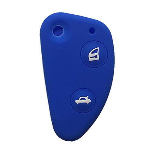 MWBLN Funda de Silicona con Tapa Plegable con Control Remoto para Llave de Coche, para Alfa Romeo147 156166 GT JTD TS Llavero Carcasa de Llave de Coche Azul