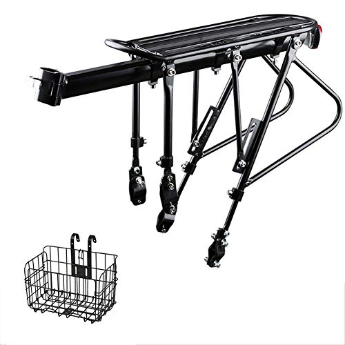 N / A HJWMM Portaequipajes Bicicleta, Ajustable Portabicicletas con Cesto de Bicicleta Plegable Alta Capacidad y Robusto Cargar 100 Kg (Color : Black, Size : A) N / A HJWMM Portaequipajes Bicicleta, Ajustable Portabicicletas con Cesto de Bicicleta Plegable Alta Capacidad y Robusto Cargar 100 Kg (Color : Black, Size : A)