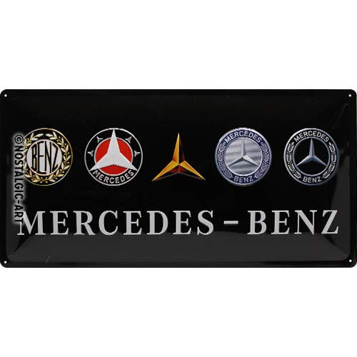 Nostalgic-Art - Cartel de chapa retro con logotipo de Mercedes-Benz Evolution, idea de regalo vintage para los accesorios de Mercedes para decoración, 25 x 50 cm