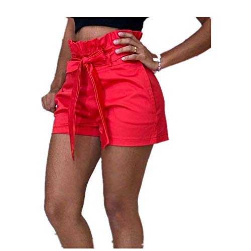 N\P Pantalones cortos de cintura alta de las mujeres de color puro suelto casual pantalones cortos de las mujeres de verano Feamle