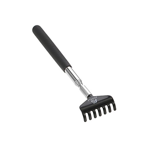 Palo Rascador Espalda Plastico,Anself Telescópico Back Scratcher Massager Metal Compacto Extensible 5 Sección 20-68cm Negro