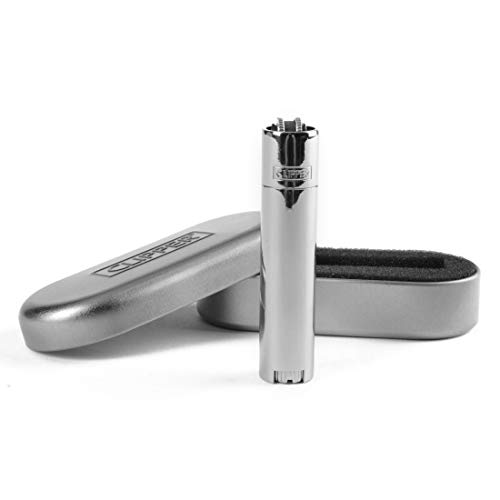 Pedernal De Metal Clásico De Clipper Plata mate Encendedor Pedernal De Metal Clásico De Clipper Plata mate Encendedor