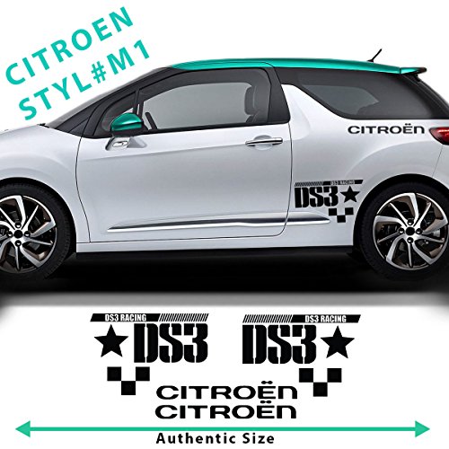 Pegatinas de coche para Citroen C3 DS3 Racing, tamaño auténtico, color negro