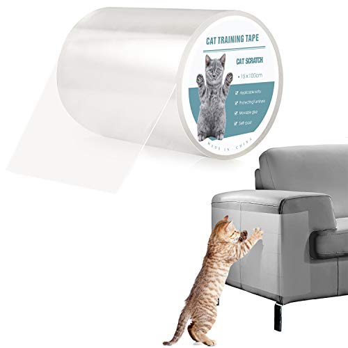 Pidsen Protector de Muebles Gatos, 15X100 CM Nano Cinta Adhesiva Anti Arañazos para Gatos,Transparente Autoadhesivas de Gato Protector para Gatos y Perro,Protector de sofá para Detener