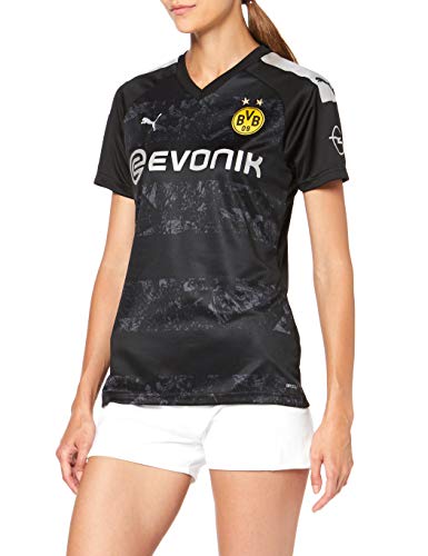 PUMA 2a Equipación 19/20 Borussia Dortmund Fútbol Femenino Replica con Evonik Opel Logo Maillot, Mujer, Black, S