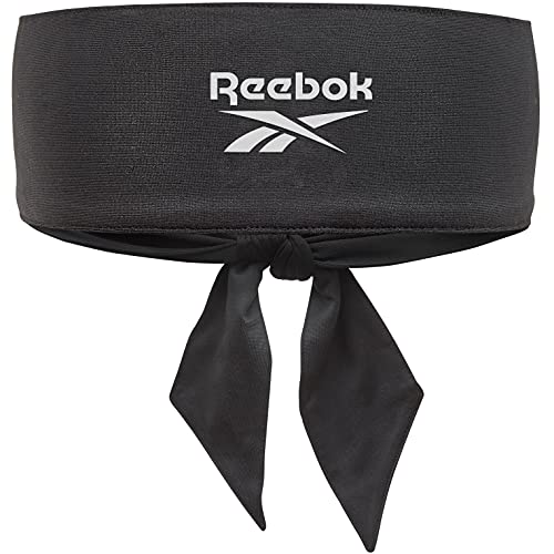 Reebok Negro Cinta Cabeza para anudar, Unisex-Adult