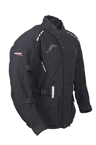 Roleff Racewear larga Softshell Chaqueta de Motorista con protectores y klimamembrane, Negro, Tamaño 3 X l