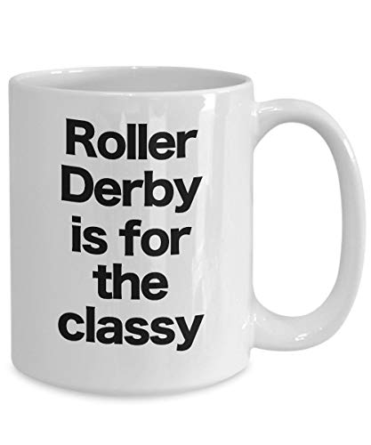 Roller Derby - Taza de café de color blanco divertido regalo para su patinaje en rollo con clase, día de la madre, abuelos, médicos, amigos, colega, jefe, cumpleaños, graduación, pareja de baby shower