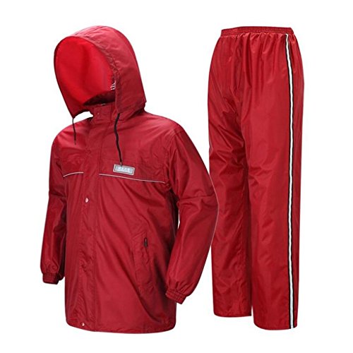 Ropa deportiva impermeable Ropa impermeable Ropa de lluvia reutilizable (Chaqueta de lluvia y pantalón de lluvia) Adultos con capucha Trabajo al aire libre Motocicleta Golf Pesca Senderismo Caza Rejil